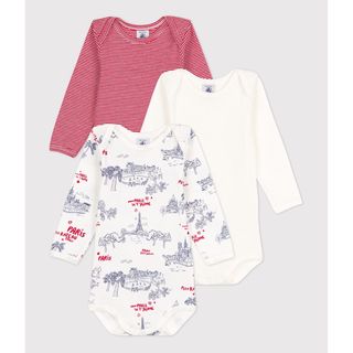 プチバトー(PETIT BATEAU)の[プチバトー] 長袖ボディ3枚組  (肌着/下着)