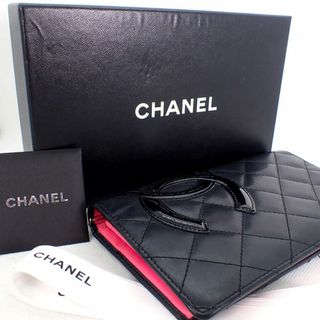 シャネル(CHANEL)のシャネル カンボンライン ブラックｘピンク 長財布[b30-54］(財布)