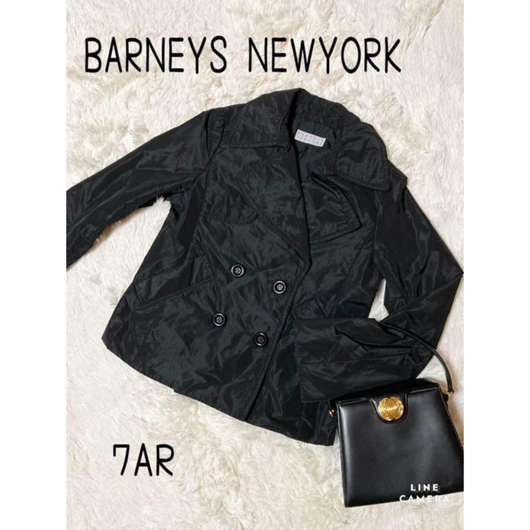 BARNEYS NEW YORK(バーニーズニューヨーク)の【美品】バーニーズ ニューヨーク　Pコート　ショートコート　ブラック　S レディースのジャケット/アウター(ピーコート)の商品写真