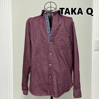 タカキュー(TAKA-Q)のTAKAQ　L　メンズ カジュアルシャツ　ワインカラー(シャツ)