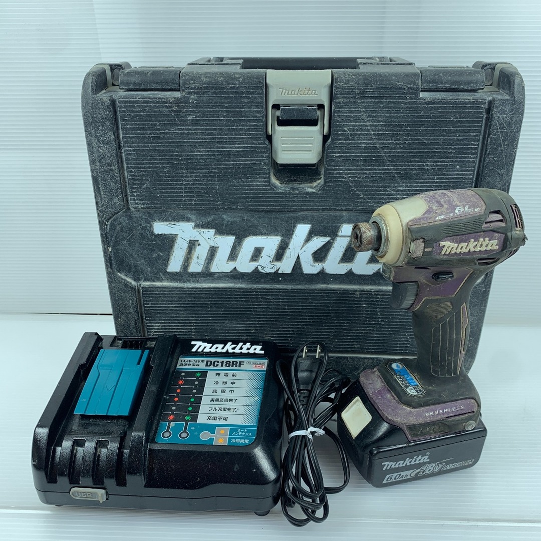 その他κκMAKITA マキタ インパクトドライバ 充電器・充電池1個・ケース付 コードレス式 18v TD172DGX AP オーセンティックパープル