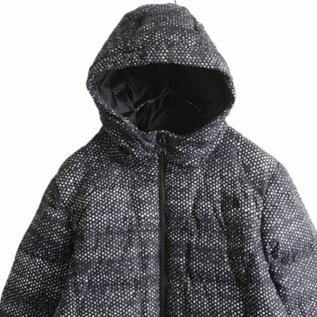 THE NORTH FACE(ザノースフェイス)の US企画 ノースフェイス ロング ダウン コート レディース L / 古着 The North Face パーカー ナイロン ジャケット 550フィル 灰 水玉 総柄 レディースのジャケット/アウター(ダウンコート)の商品写真