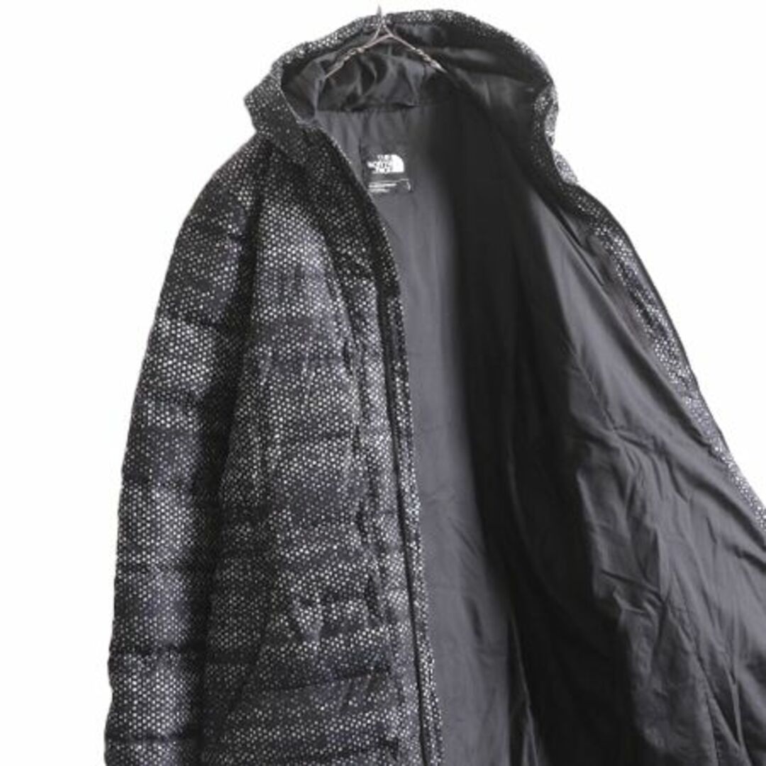 THE NORTH FACE(ザノースフェイス)の US企画 ノースフェイス ロング ダウン コート レディース L / 古着 The North Face パーカー ナイロン ジャケット 550フィル 灰 水玉 総柄 レディースのジャケット/アウター(ダウンコート)の商品写真