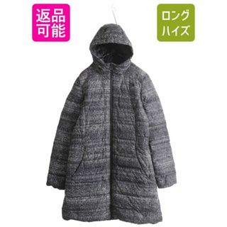 ザノースフェイス(THE NORTH FACE)の US企画 ノースフェイス ロング ダウン コート レディース L / 古着 The North Face パーカー ナイロン ジャケット 550フィル 灰 水玉 総柄(ダウンコート)