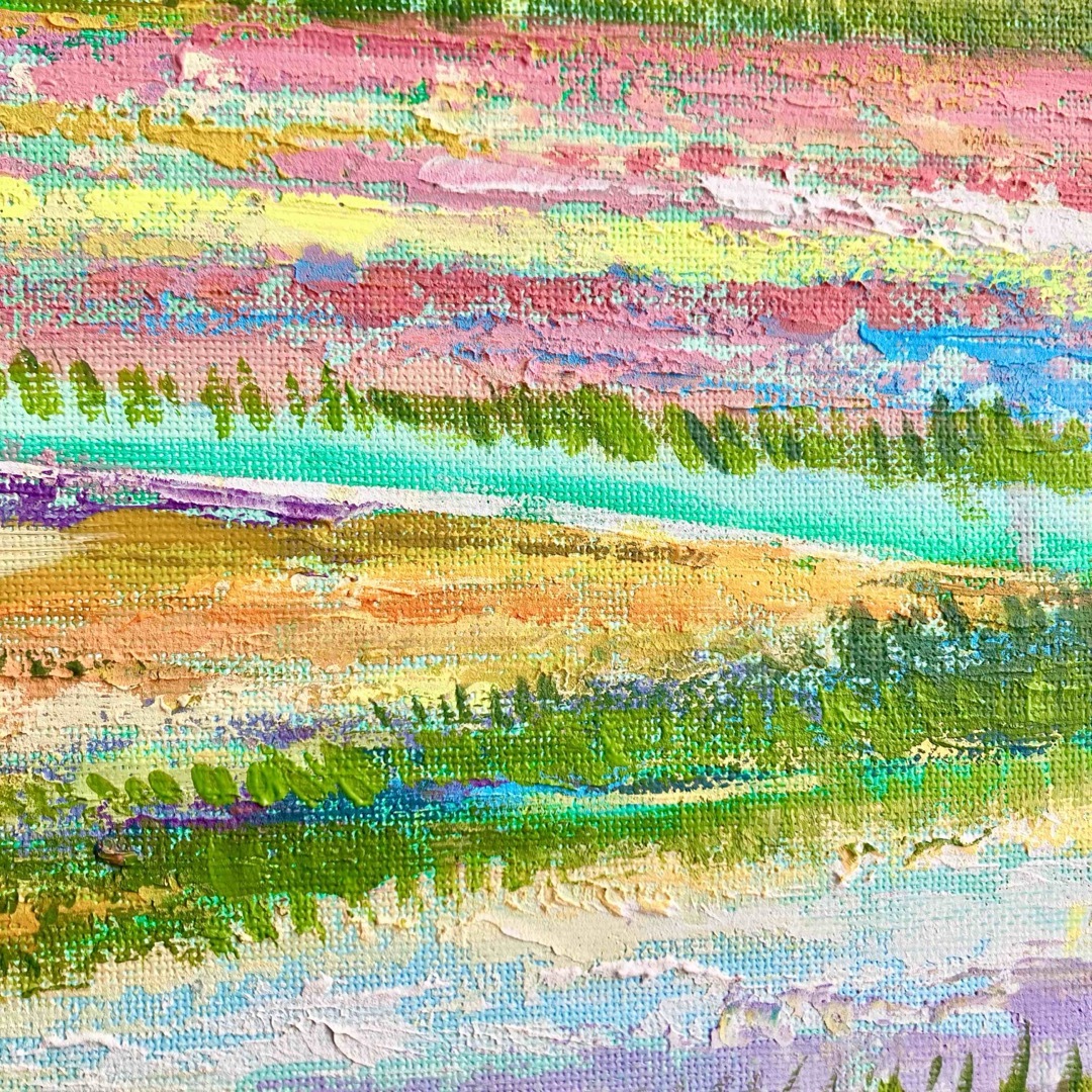 花の絨毯*4号キャンバス 絵画 原画 春 風景画 チューリップの 花の絨毯*4号キャンバス 絵画 原画 春 風景画 チューリップの