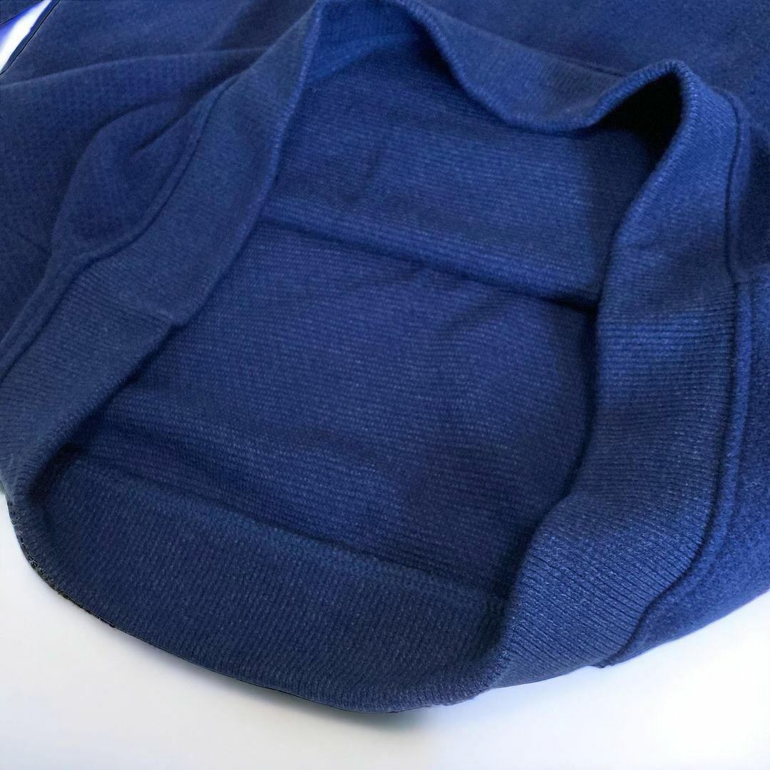 INTERMEZZO(インターメッツォ)のインターメッツォ　ニット ボタンダウンシャツ　ポロシャツ　M　長袖　ブルー系 メンズのトップス(ポロシャツ)の商品写真