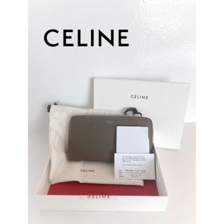 未使用品 CELINE セリーヌ レザー  二つ折り財布 ゴールドカラーレディース