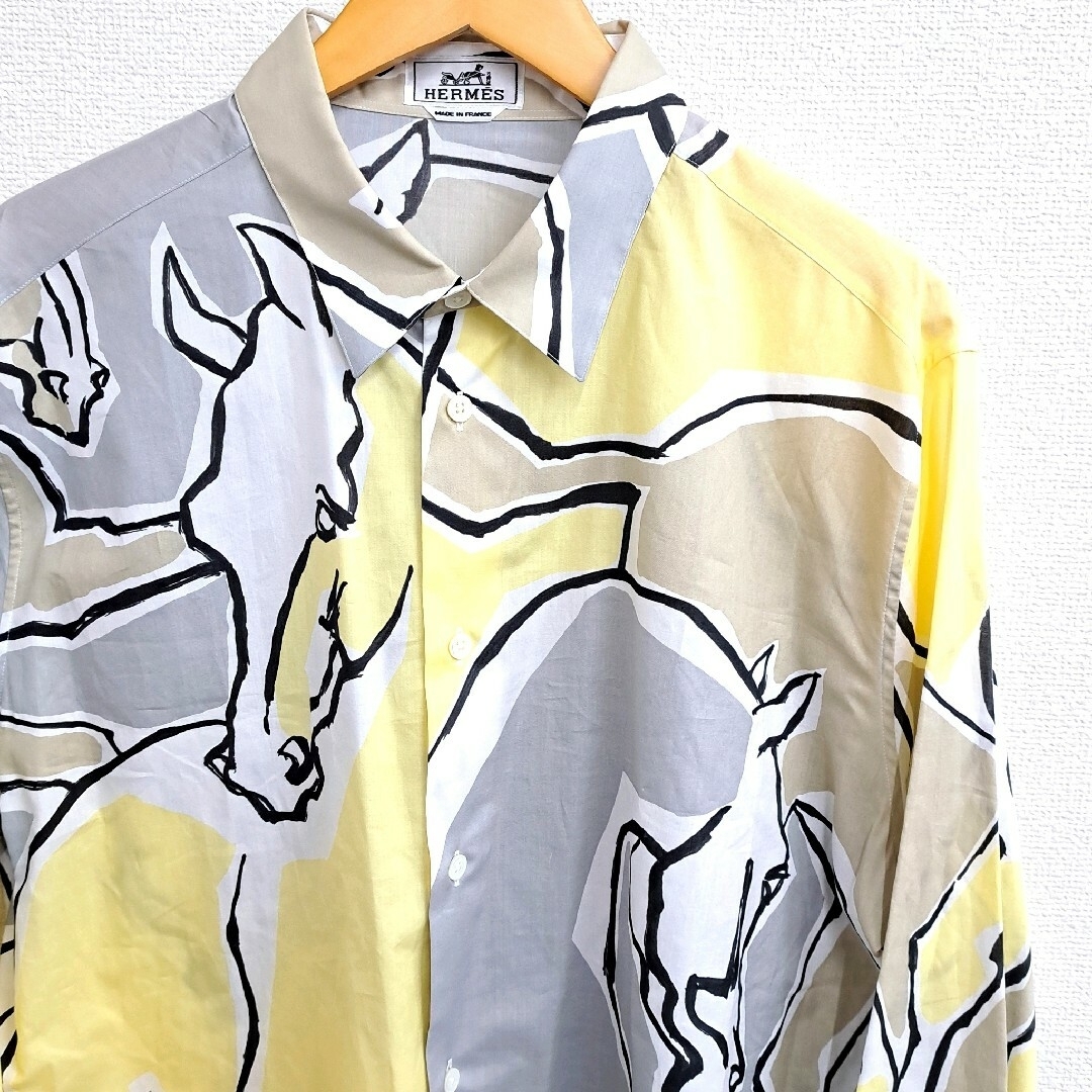 HERMES - エルメス HERMÈS 長袖シャツ 馬 総柄の通販 by HERMES - エルメス HERMÈS 長袖シャツ 馬 総柄の通販 by