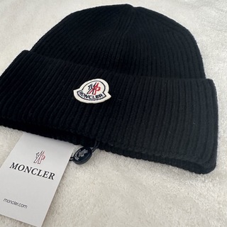 モンクレール(MONCLER)の新品未使用 MONCLER ニット帽 ビーニー モンクレール　ブラック(ニット帽/ビーニー)