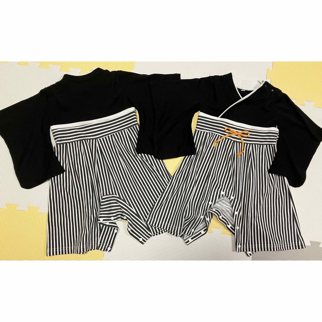 袴　ロンパース　２枚セット キッズ/ベビー/マタニティのベビー服(~85cm)(カバーオール)の商品写真