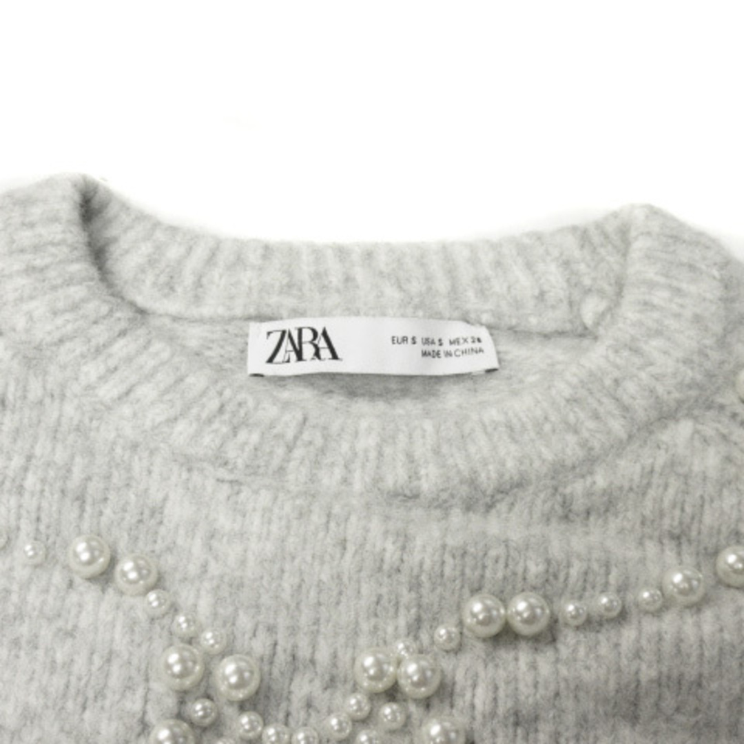 ZARA(ザラ)のザラ ZARA セーター ニット フェイクパール S グレー レディースのトップス(ニット/セーター)の商品写真