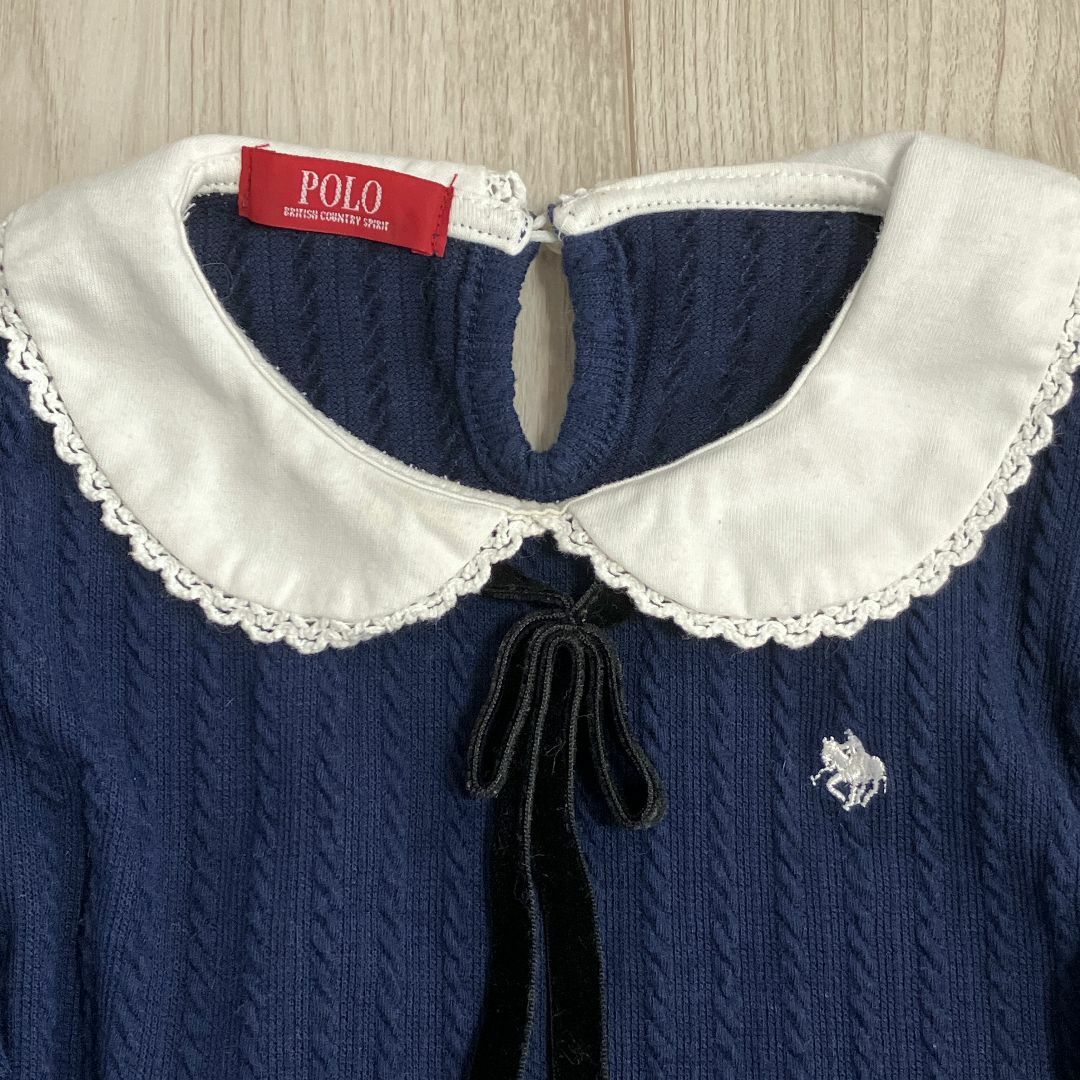 Polo Club(ポロクラブ)のPOLO 120 トップス　きちんと感　フォーマル　ネイビー キッズ/ベビー/マタニティのキッズ服女の子用(90cm~)(Tシャツ/カットソー)の商品写真