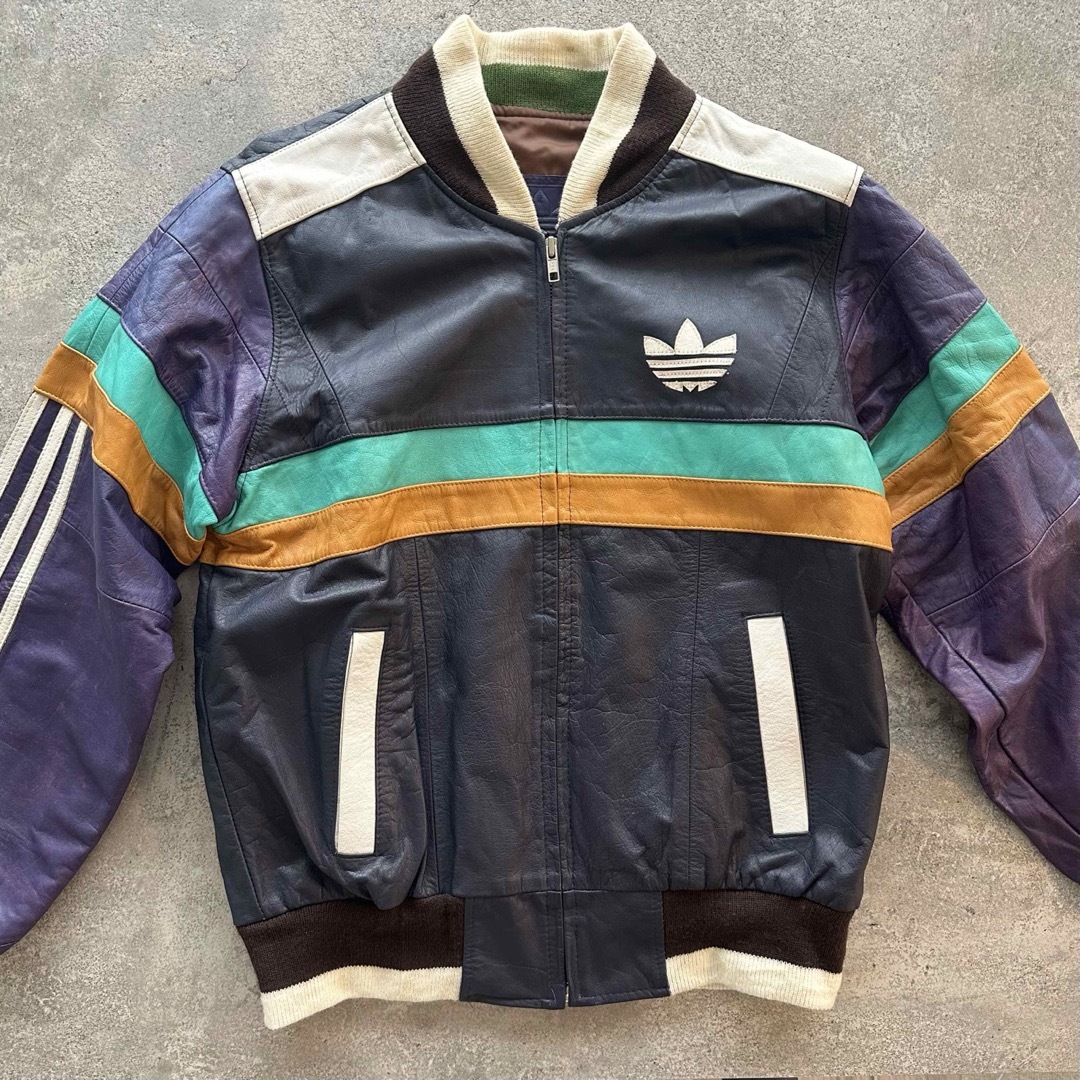 adidas(アディダス)の【希少】80's adidas vintage 本革レザージャケット メンズのジャケット/アウター(レザージャケット)の商品写真