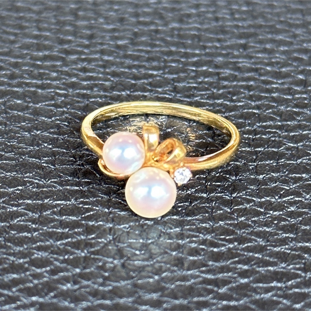 MIKIMOTO(ミキモト)のMIKIMOTOミキモトK18パールダイヤリング レディースのアクセサリー(リング(指輪))の商品写真