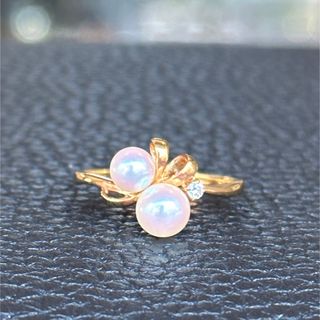 ミキモト(MIKIMOTO)のMIKIMOTOミキモトK18パールダイヤリング(リング(指輪))