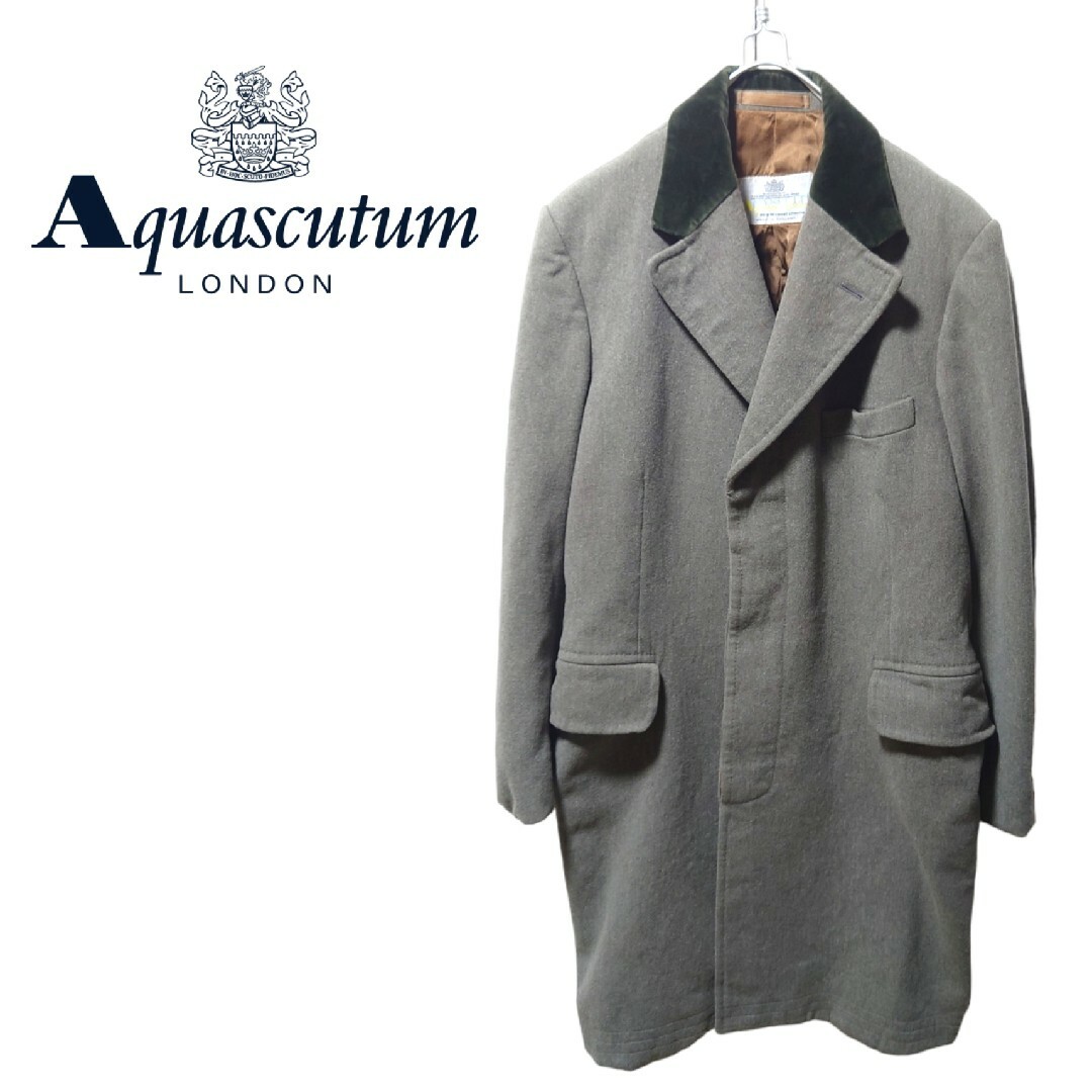 AQUA SCUTUM(アクアスキュータム)の【Aquascutum】70~80's ウールチェスターコート S-279 メンズのジャケット/アウター(チェスターコート)の商品写真