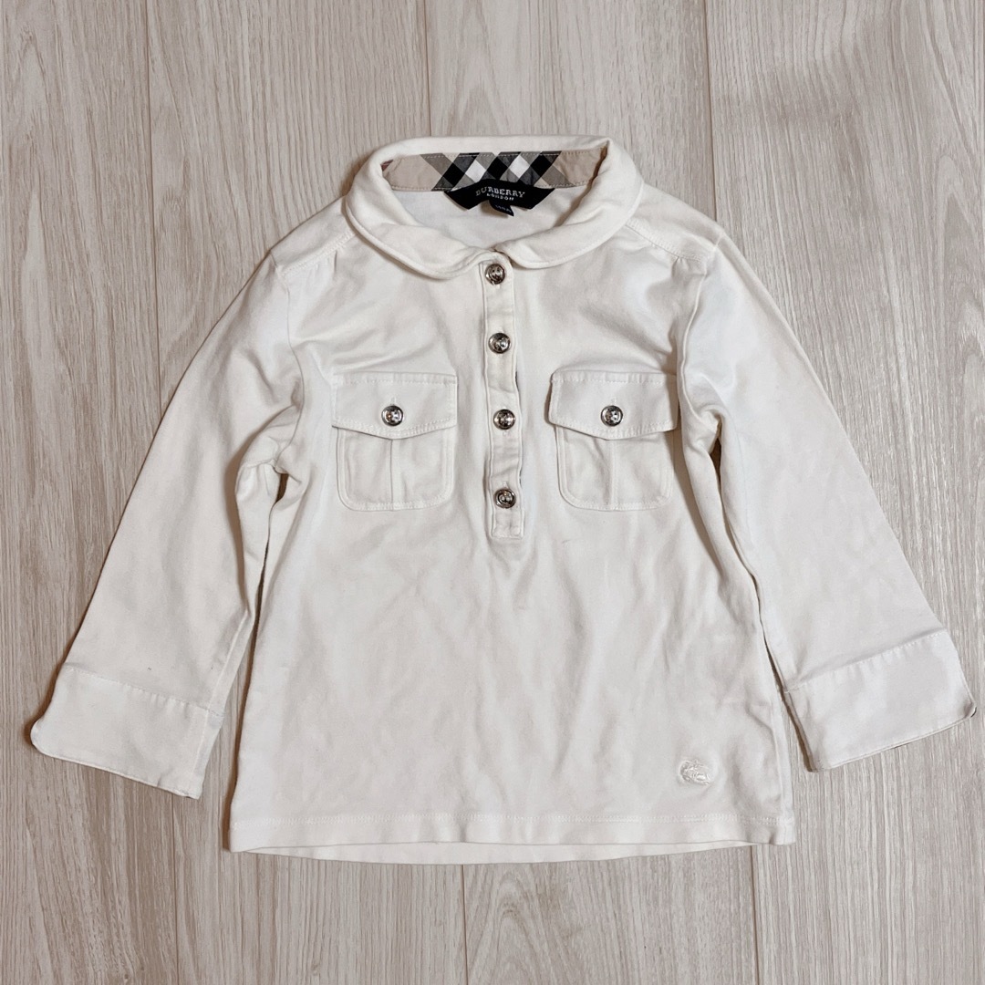 BURBERRY(バーバリー)の110 BURBERRY バーバリー 襟付きカットソー　シャツ　チェック キッズ/ベビー/マタニティのキッズ服女の子用(90cm~)(ブラウス)の商品写真