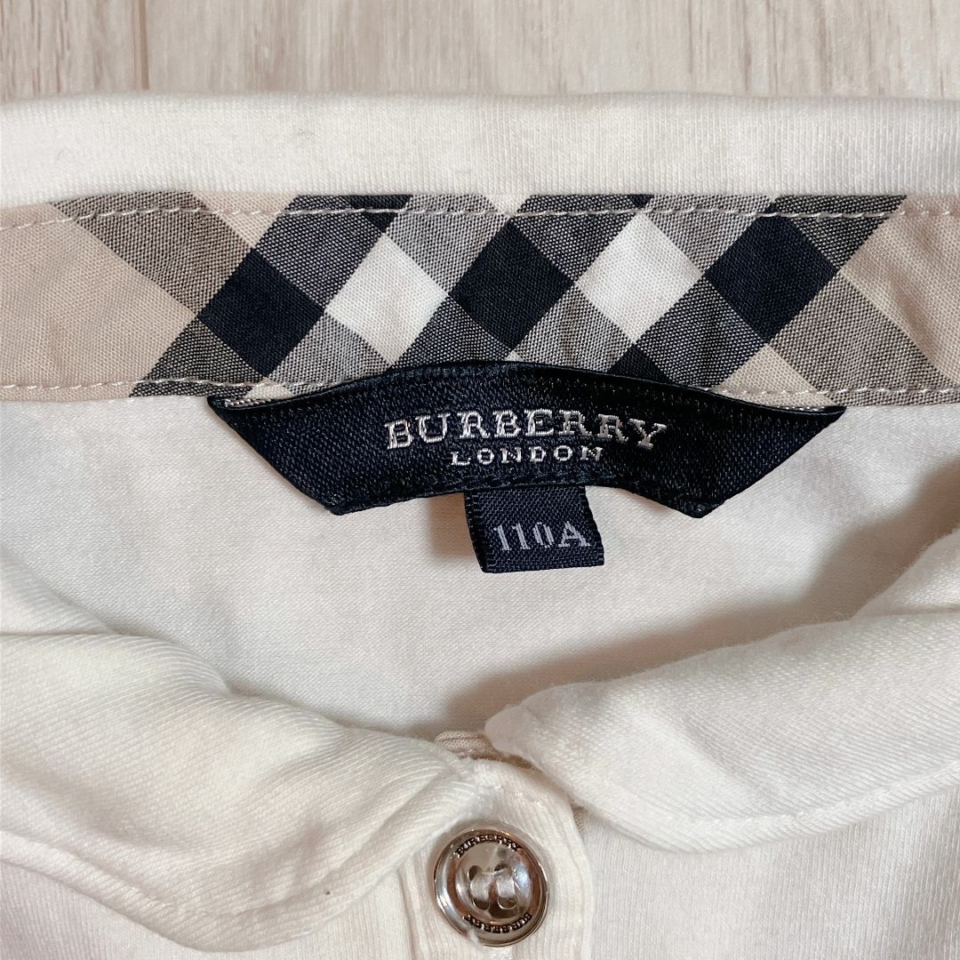 BURBERRY(バーバリー)の110 BURBERRY バーバリー 襟付きカットソー　シャツ　チェック キッズ/ベビー/マタニティのキッズ服女の子用(90cm~)(ブラウス)の商品写真