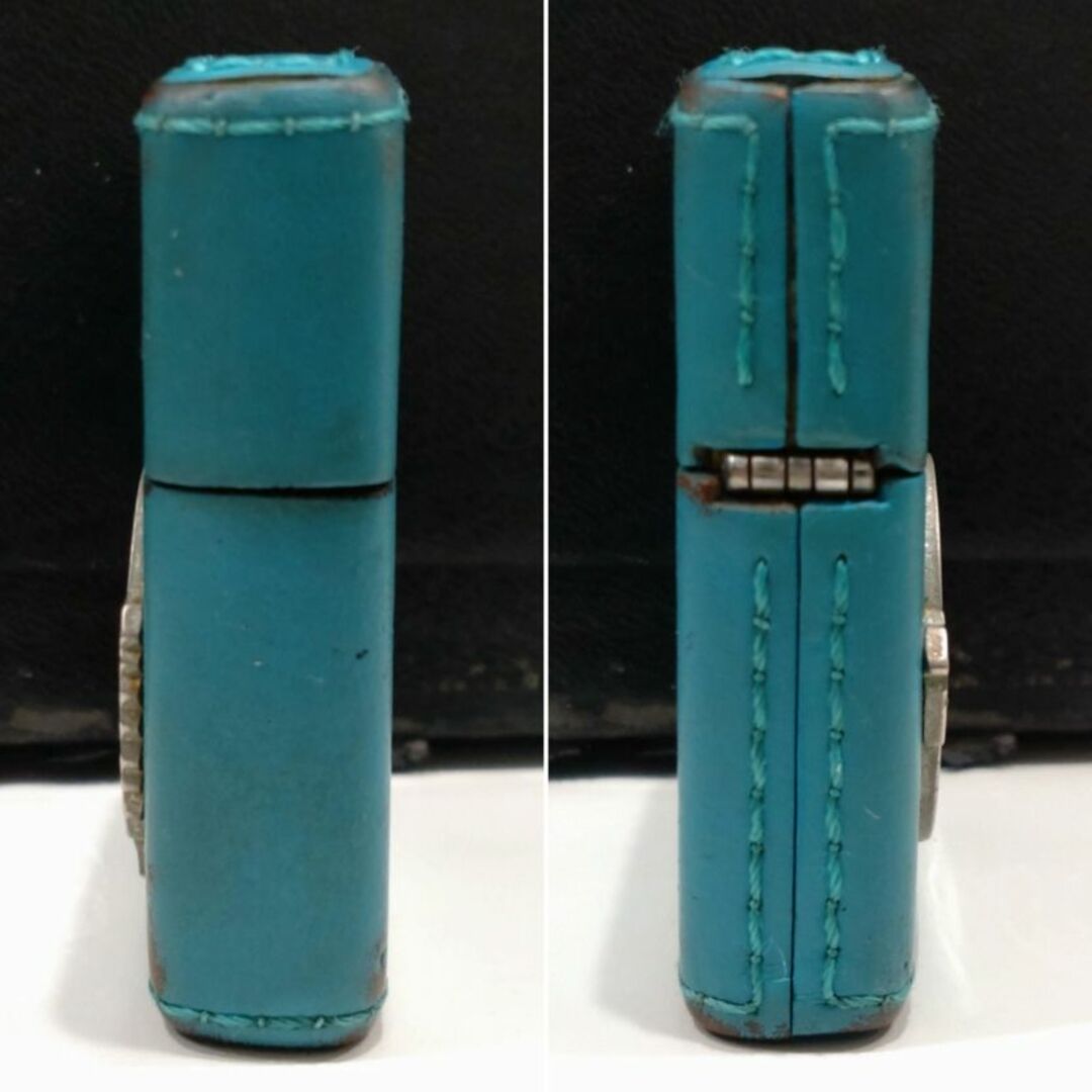 ZIPPO - 548 アメリカンスピリット zippo ターコイズ本革巻きの ZIPPO - 548 アメリカンスピリット zippo ターコイズ本革巻きの
