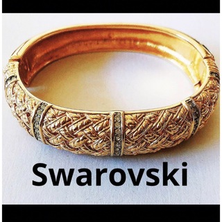 スワロフスキー(SWAROVSKI)の【レア】ヴィンテージ  Swarovski スワロフスキー ゴールド バングル(ブレスレット/バングル)