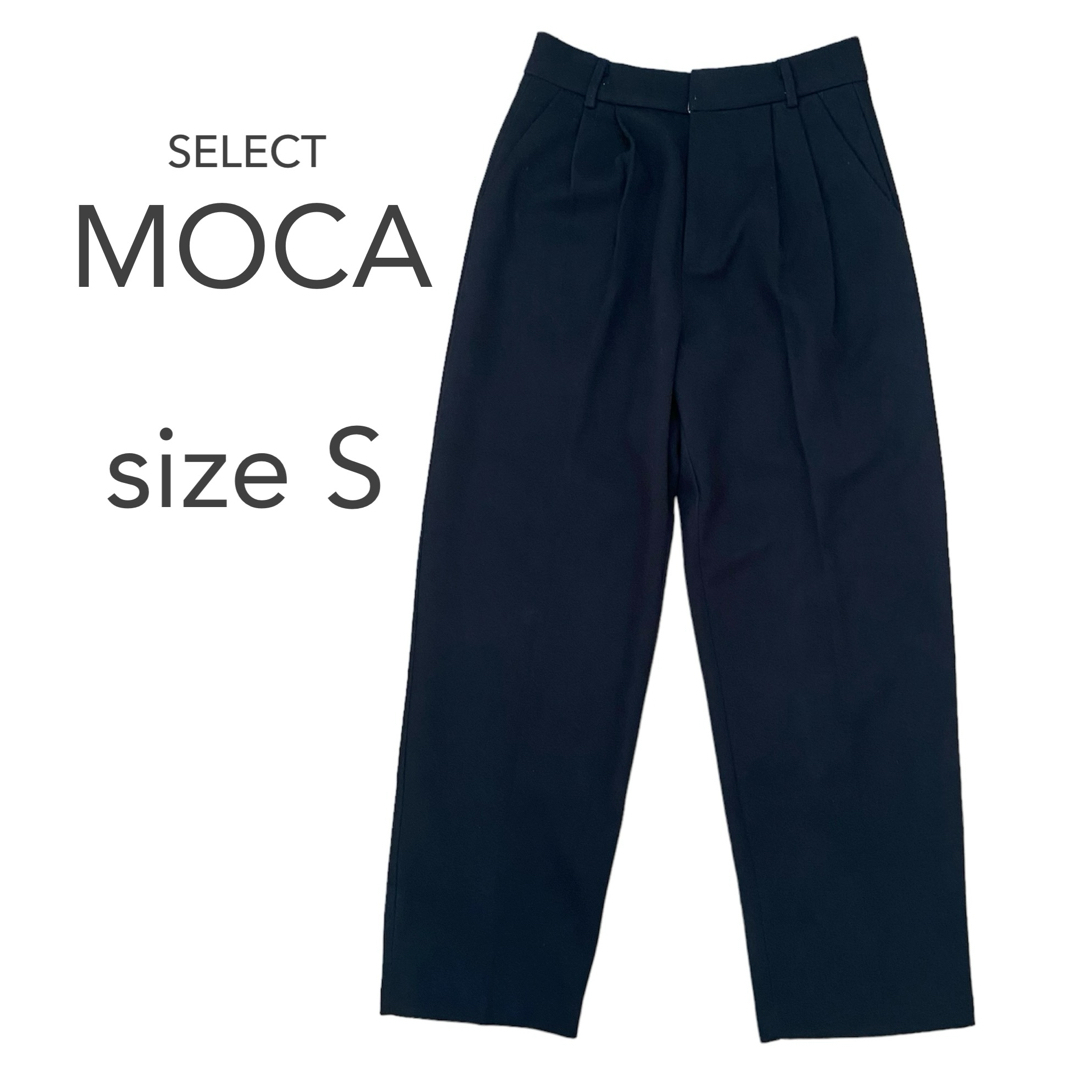 SELECT MOCA(セレクトモカ)のselect MOCA ツイルセンタータックプレスパンツ ブラック S レディースのパンツ(カジュアルパンツ)の商品写真