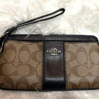 コーチ(COACH)のCOACH コーチ ダブルジップ 長財布 ストライプ付 ヘリテージ シグネチャー(財布)