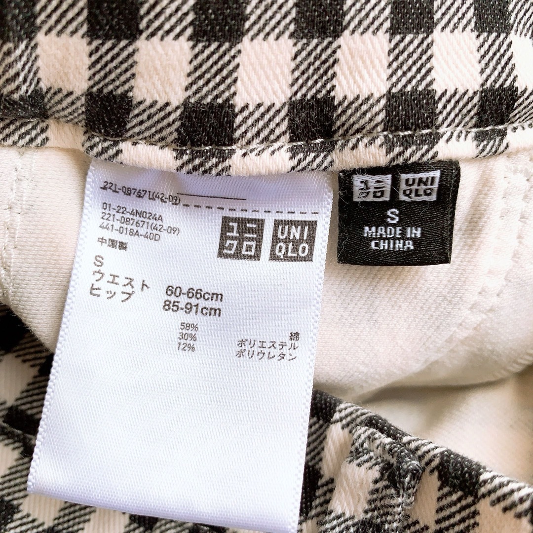 UNIQLO(ユニクロ)のUNIQLO ギンガムチェック パンツ S スパッツ レディースのパンツ(カジュアルパンツ)の商品写真