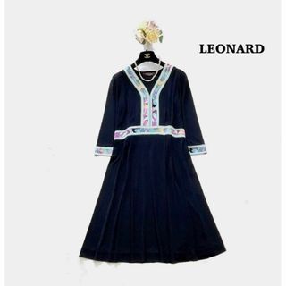 【美品】LEONARD カンカン　ワンピース　アンサンブル　38○カラー