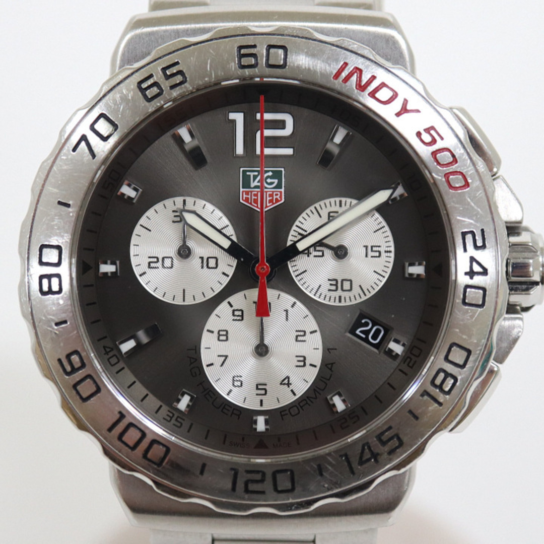 商品コメント【TAG HEUER】タグホイヤー フォーミュラ1 クロノグラフ インディ500 腕時計  CAU1113 BA0858 グレー文字盤 SLV SS/ng0671