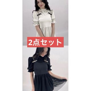 ケイティー(Katie)のJILTU ジルチュ tulle ribbon dress チュールリボンドレス(ミニワンピース)