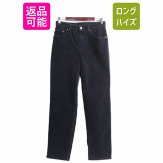 ラルフローレン(Ralph Lauren)の90s LAUREN JEANS ラルフローレン 太畝 コーデュロイ パンツ レディース 28インチ S 程/ 古着 スリム ストレート ノータック ストレッチ 黒(カジュアルパンツ)