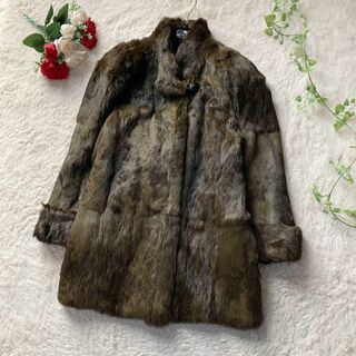 EMBA　エンバ　最高級　毛皮コート　ファーコート　ラビット　ブチ柄　美品(毛皮/ファーコート)
