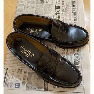 HARUTA - ハルタ HARUTA 人工 合成 皮革 ローファー 革靴 黒 23.5cm 3E