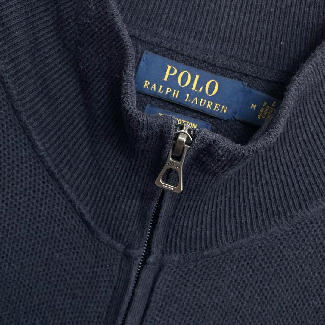 POLO RALPH LAUREN(ポロラルフローレン)のポロラルフローレン　高級　ピマコットン　ポニー刺繍　ドライバーズニット　紺　M メンズのトップス(ニット/セーター)の商品写真