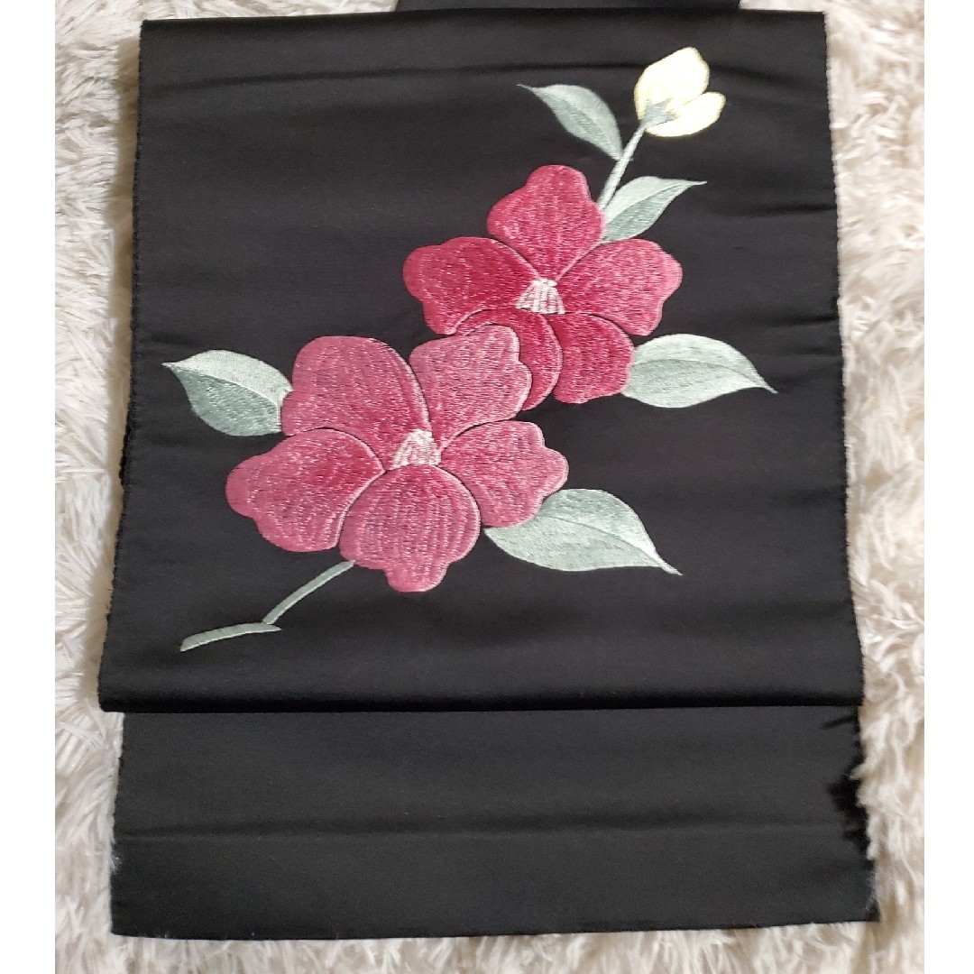 アンティーク　レトロ　昭和レトロ　袋帯　単衣　刺繍柄 レディースの水着/浴衣(帯)の商品写真
