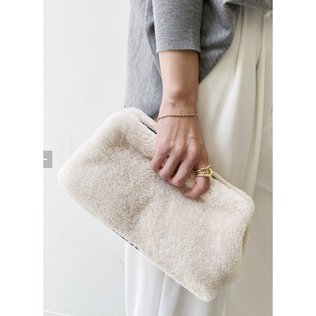 L'Appartement DEUXIEME CLASSE(アパルトモンドゥーズィエムクラス)のDEMELLIER LONDON ShearlingSmooth Clutch レディースのバッグ(クラッチバッグ)の商品写真