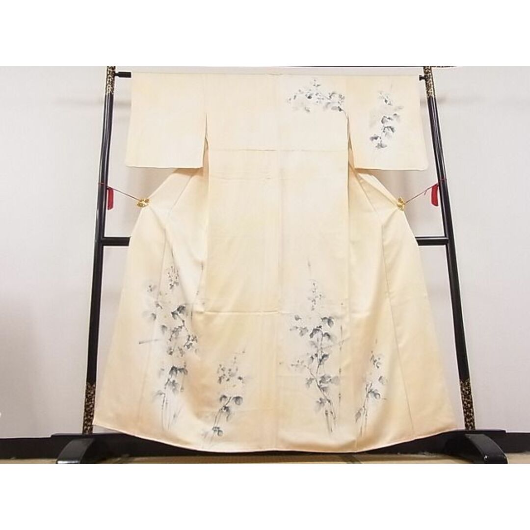 平和屋川間店■訪問着　手描き　草花文　暈し染め　着丈160cm　裄丈63cm　正絹　逸品　A-zi5627 レディースの水着/浴衣(着物)の商品写真