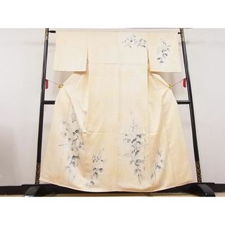 平和屋川間店■訪問着　手描き　草花文　暈し染め　着丈160cm　裄丈63cm　正絹　逸品　A-zi5627(着物)