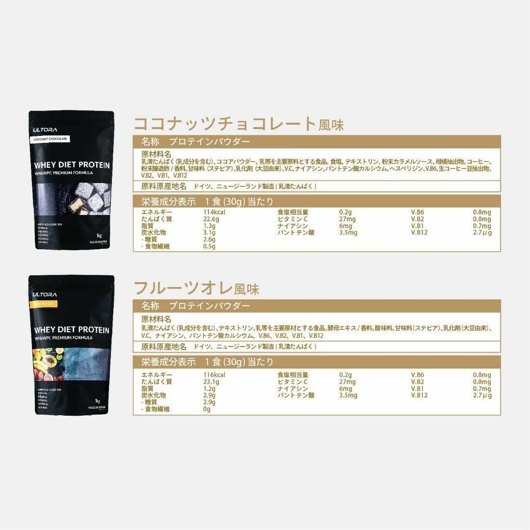 プロテインウルトラ　1キロ　3袋　ULTORA 1kg×3 コスメ/美容のダイエット(ダイエット食品)の商品写真