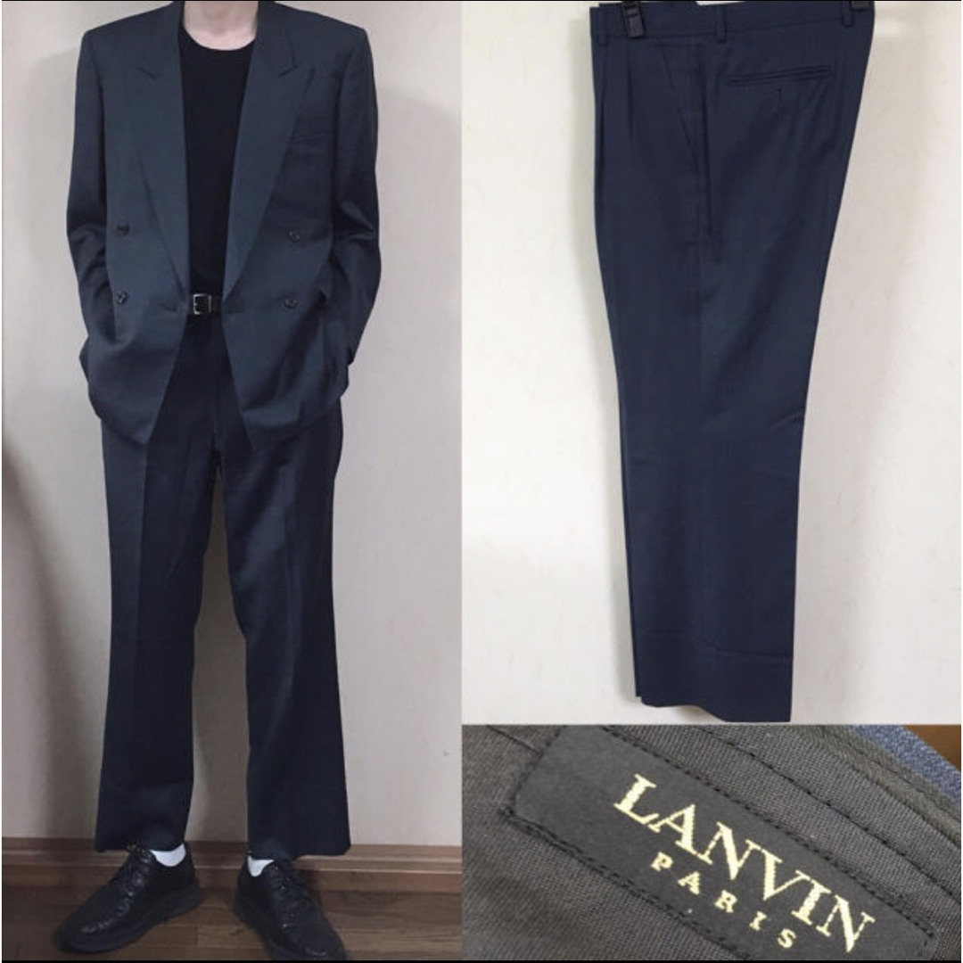 LANVIN(ランバン)のLANVIN ランバン セットアップ スーツ ダブルジャケット ワイドシルエット メンズのスーツ(セットアップ)の商品写真