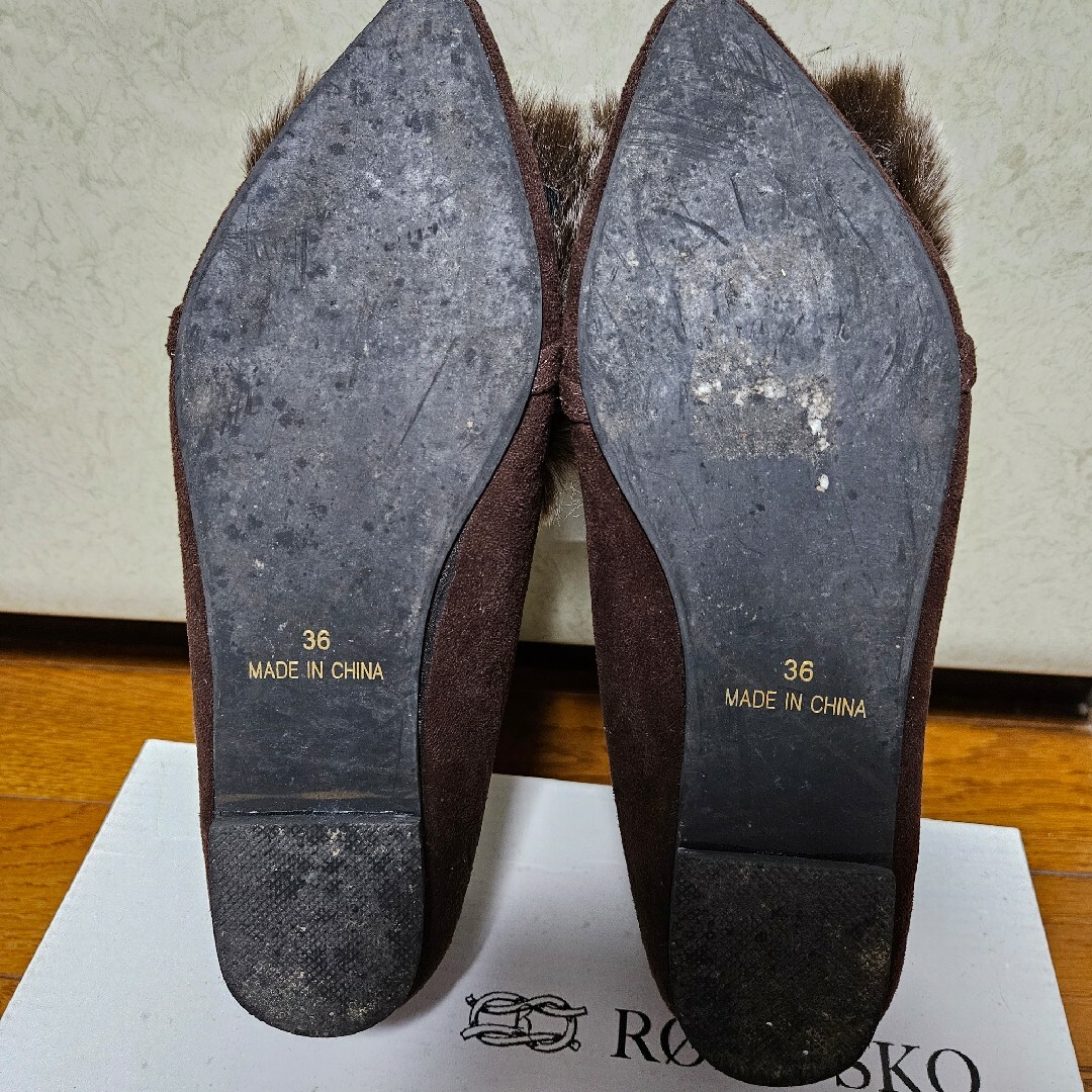 RODE SKO(ロデスコ)のロデスコ　ファーフラットパンプス レディースの靴/シューズ(バレエシューズ)の商品写真