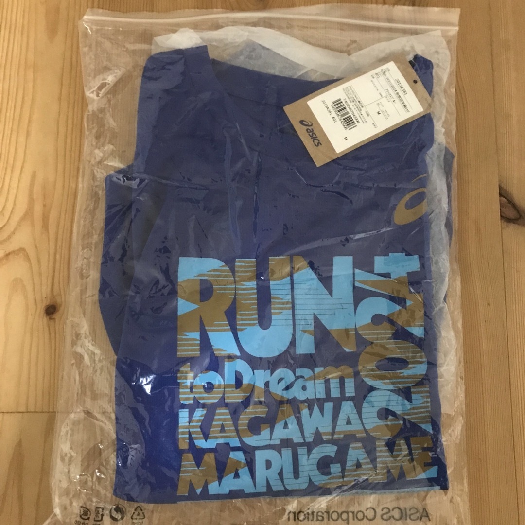 asics(アシックス)の参加賞　Tシャツ　ブルー スポーツ/アウトドアのランニング(ウェア)の商品写真