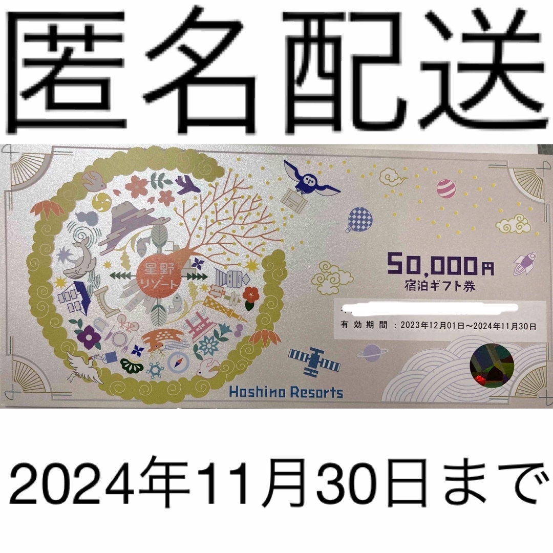 【2024年11月30日まで】星野リゾート宿泊割引券　5万円分星野リゾート