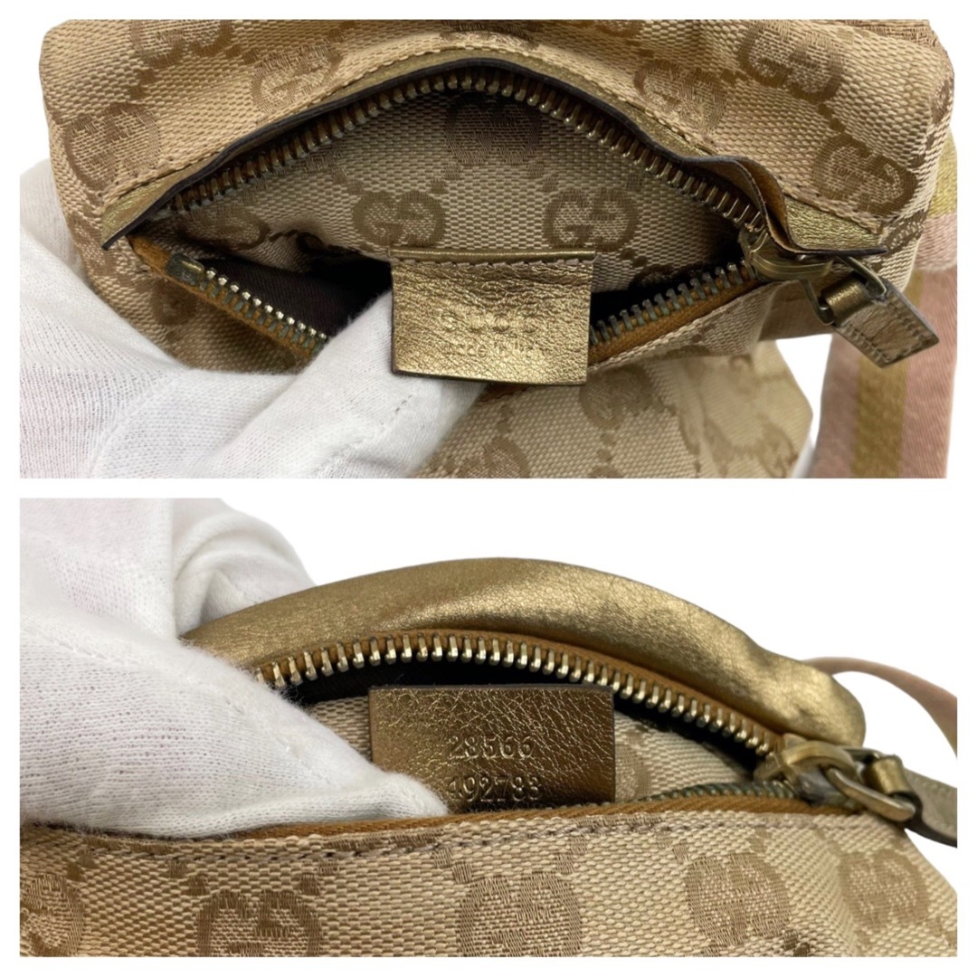 Gucci(グッチ)の✨良品　GUCCI グッチ ウエストポーチ　シェリーライン　GGキャンバス　金 メンズのバッグ(ウエストポーチ)の商品写真