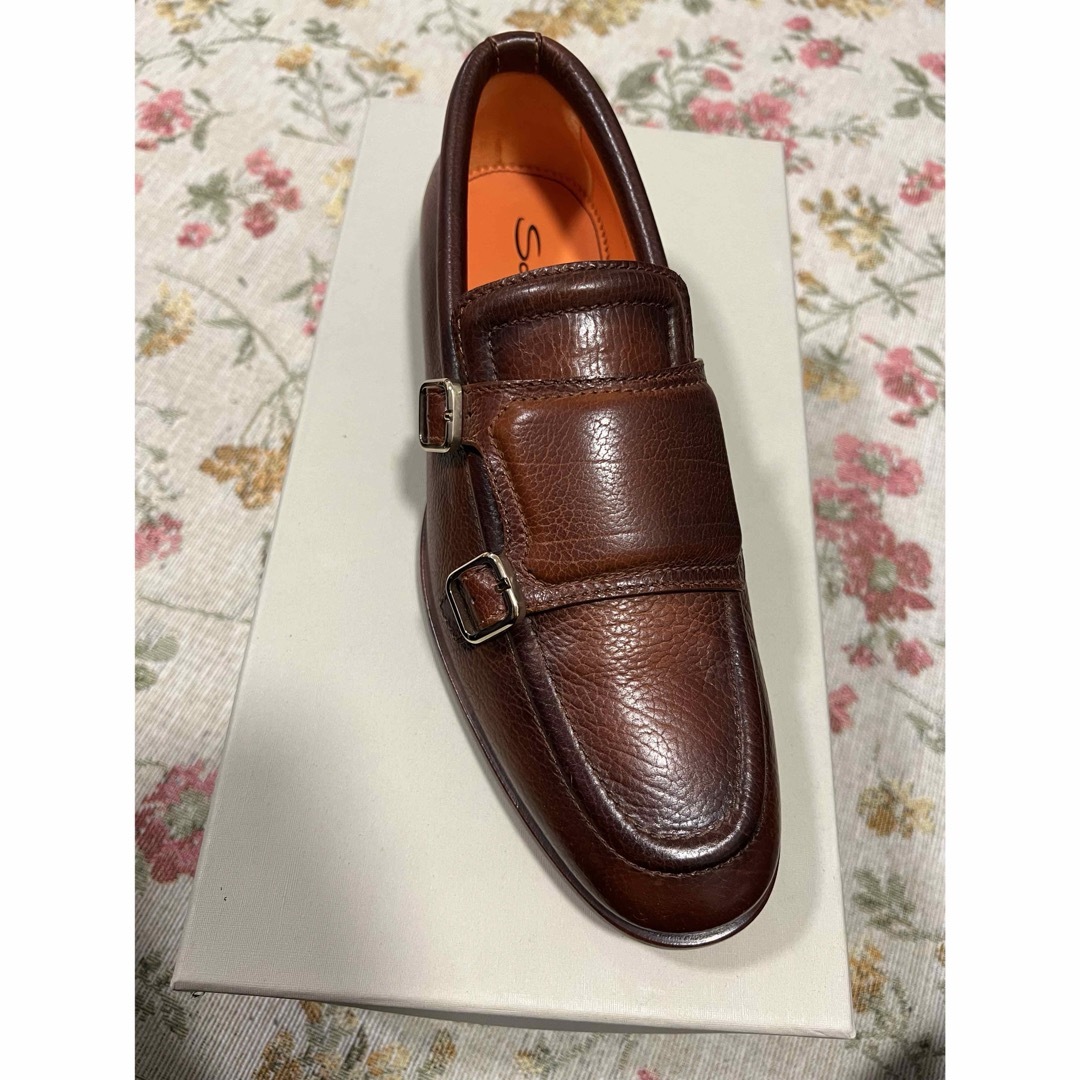 Santoni(サントーニ)の新品未使用Santoni モンクストラップローファー ブラウン 6ハーフ メンズの靴/シューズ(ドレス/ビジネス)の商品写真