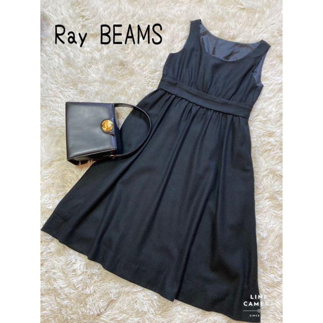 Ray BEAMS(レイビームス)のRay BEAMS　ワンピース　ノンスリーブ　ロング　ブラック　オシャレ レディースのワンピース(ひざ丈ワンピース)の商品写真