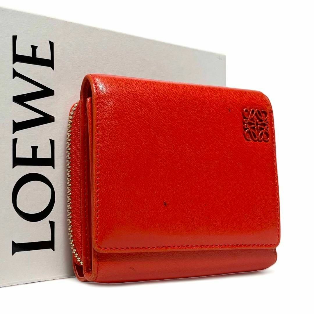 LOEWE(ロエベ)の【美品】ロエベ アナグラム　折財布　レザー　カード　小銭　コイン　お札 レディースのファッション小物(財布)の商品写真