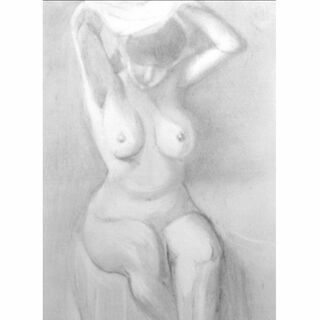 裸婦画　鉛筆デッサン　原画)　A5(絵画/タペストリー)