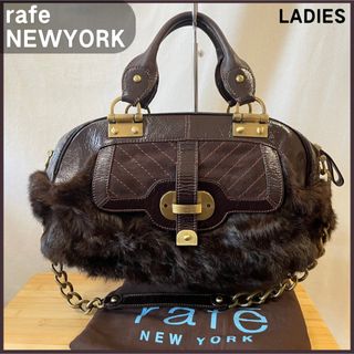 ラフェニューヨーク(rafē NEWYORK（rafe NEWYORK）)のラフェニューヨーク ハンドバッグ ラビットファー ショルダーブラウン きれいめ(ハンドバッグ)