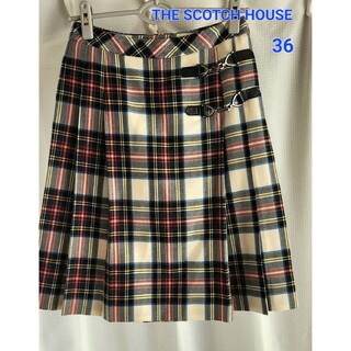 ザスコッチハウス(THE SCOTCH HOUSE)の大変美品　スコッチハウス　可愛いチェックプリーツスカート(ひざ丈スカート)